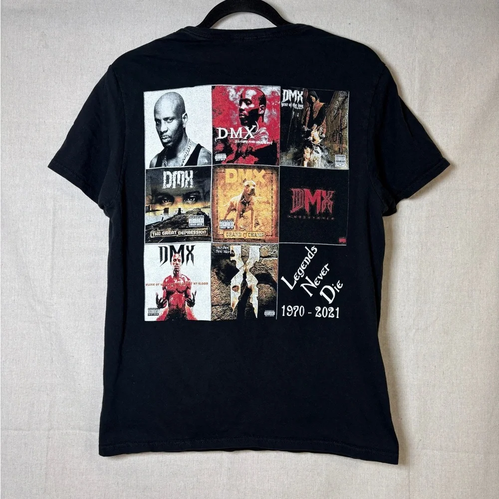 DMX Rest In Peace‎ RIP Black T-Shirt Women's Size M Fruit Of The Loom Sofspun